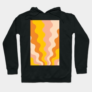 Retro groovy lines Seamless Pattern Yellow, Orange and Pink Hoodie